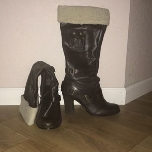 Fergie - Fargo Brown Burnished Boots Size 11